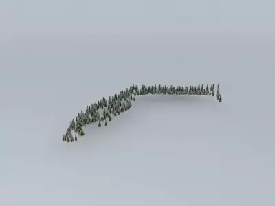 Street Of Gold Medals Trees 02 Free 3D model