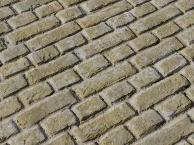 Yellow Sandstone Brick Wall PBR Texture  Texture