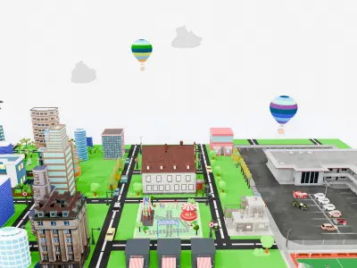 Complete Game Ready City Pack Low-poly 3D model