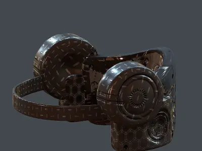 Gas mask helmet 3d model scifi Low-poly Low-poly 3D model 6