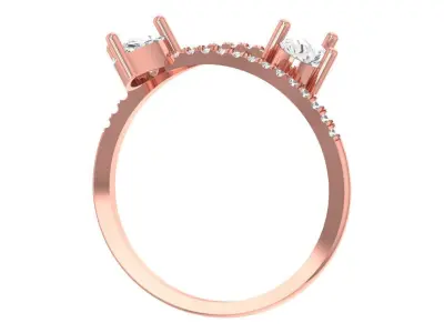 Solitaire Open End Light Weight Pear Stone Band Ring 3D print model