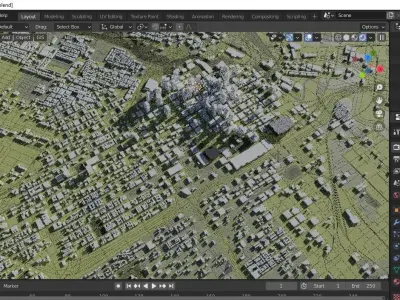 Houston 2021 city map  3D model