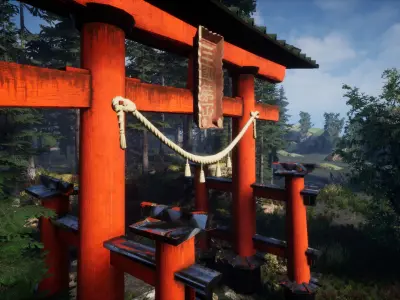 Japanese Gates by mkaplunow Low-poly 3D model