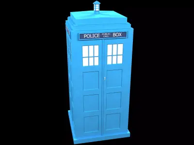 Police box Low-poly 3D model