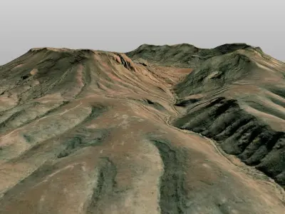 Brukkaros Crater Mountain 3D model Namibia Low-poly 3D model
