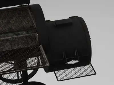 Open Offset Smoker 3D model