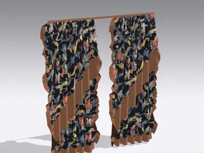 Curtain Low-poly 3D model 43