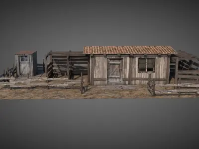 Anatolian Village Shack 3 Low-poly 3D model