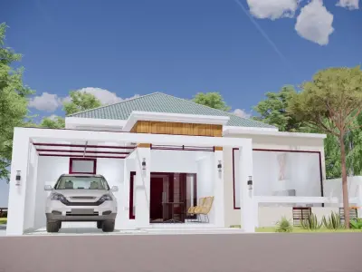 1 Floor Modern House Design Full Interior  3D model