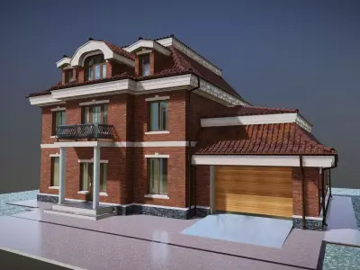 P0039  Residerntial House with Garage  England 3D model
