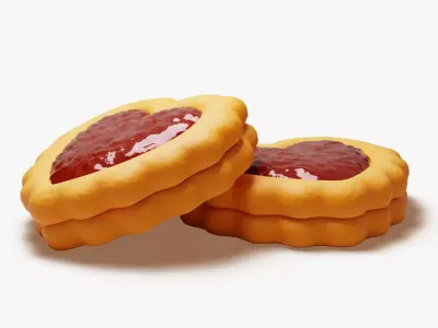 Linzer Heart Cookie 3D model