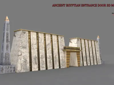 ANCIENT EGYPTIAN ENTRANCE DOOR 3D MODEL Low-poly 3D model