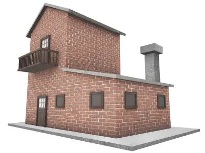 House for gaming Low-poly 3D model