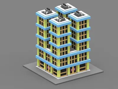 House Voxel - 14 Low-poly 3D model