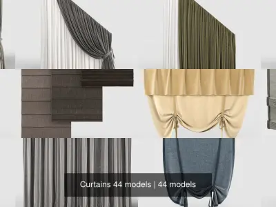Curtains 44 models 3D Model Pack