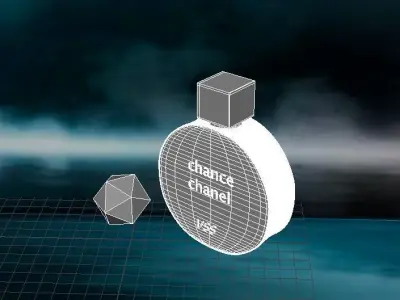 3D Cosmetic Bottles with Labels and Ready to-Render Scene Free 3D model