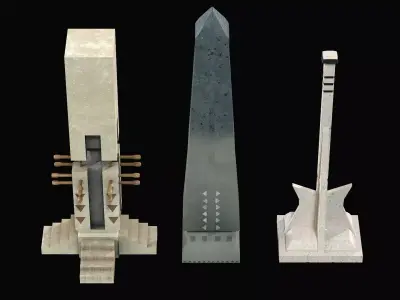 Monoliths Low-poly 3D model