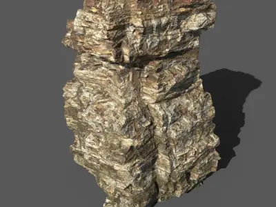 Low poly Rock Cliff Pack 191223 Low-poly 3D model