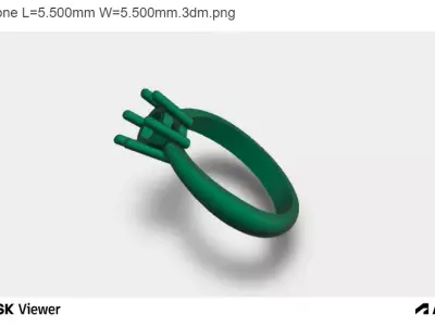 Woman Ring with Round Centre Stone 3D print model