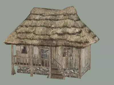  Wooden Hut A Low-Poly 3D Model Low-poly 3D model