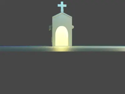 Cherch church with light shining Free low-poly 3D model