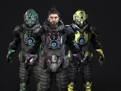 3D Battle suit Destroyer model Low-poly 3D model