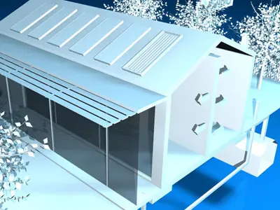 Ecological house cutaway 3D model