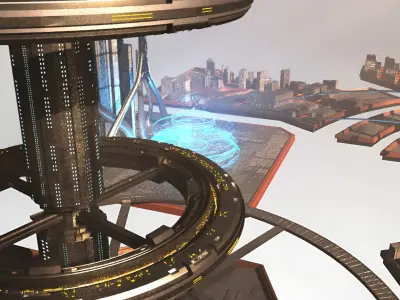 Fantastic City Low-poly 3D model