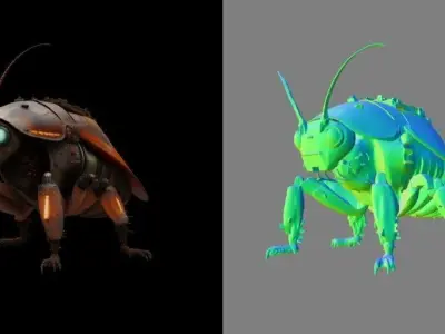 sci-fi robotic bugs pack Low-poly 3D model
