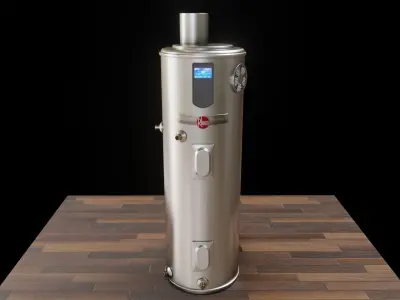 Water Heater Rheem 80gal Proterra Hybrid-Animated Fan Low-poly 3D model