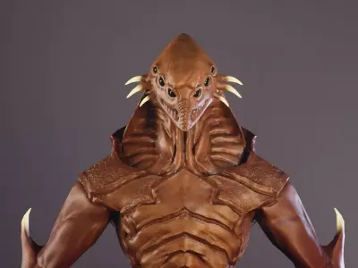 Alien 2 monster Low-poly 3D model
