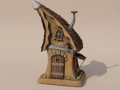 Magic Hut Low-poly 3D model