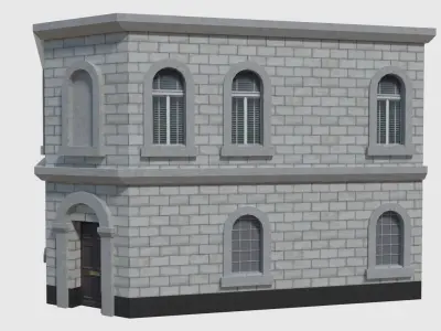 Corner Bank - Game Ready Low-poly 3D model