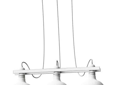 Leila pendant chandelier made of metal and glass 3D model
