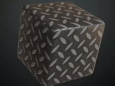 Dirty Realistic Metal Treadplate PBR Seamless Texture