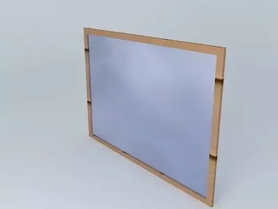 window wooden frame with mirror Free 3D model