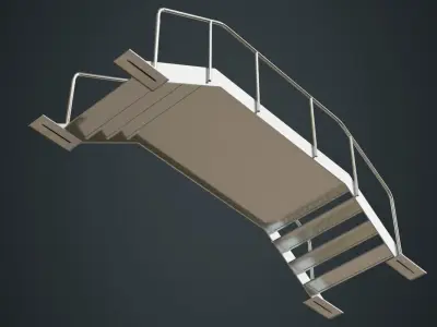 Stair 2C Low-poly 3D model