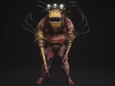 Sci-fi Cyber Victim 6 Low-poly 3D model