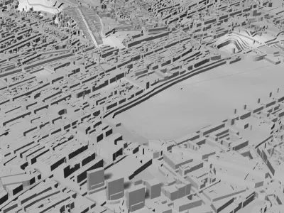 3D Marseille Map City Art Landmark Marseille Skyline 3D Art 3D print model
