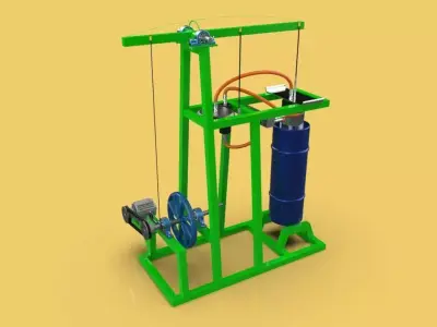 STIRLING STEAM POWER ENGINE ELECTRIC GENERATOR 3D model
