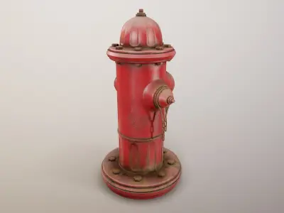 Fire Hydrant PBR Game Ready Low-poly 3D model