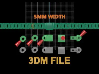Cuban Chain Link Box Style 5MM WIDTH  3D print model