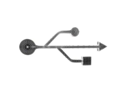 USB Symbol v2 005 Low-poly 3D model