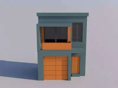 Modern House Low-poly 3D model 9