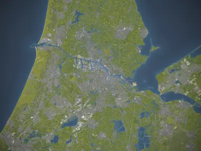 North Holland - full region Low-poly 3D model