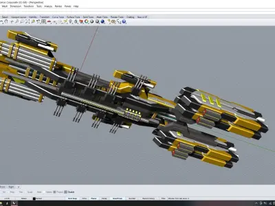 Core Dark Cruiser Model Space Ship 3D model