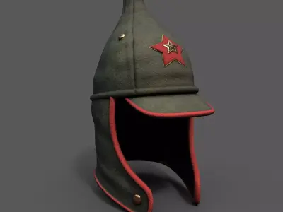 Helmet Hat Russian Soviet Army combat  Low-poly 3D model