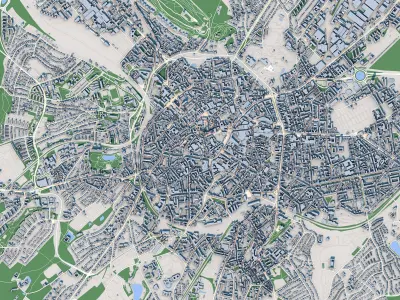 Aachen City Germany 3D model