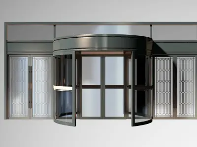 Revolving door Low-poly 3D model