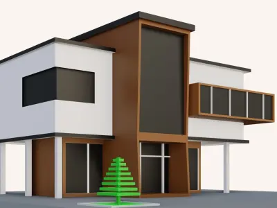 Low Poly Modern House Pack - 20 Low-poly 3D model